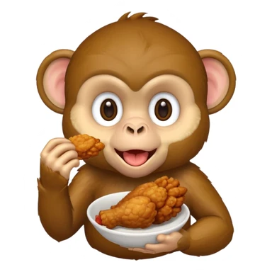 Monkey eating fried chicken  sticker