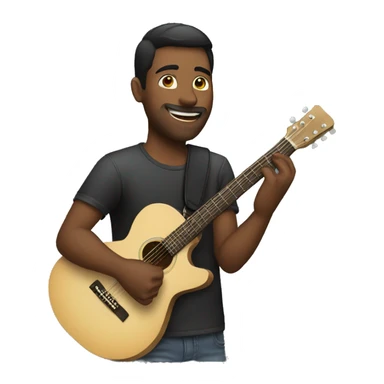 man playing guitar sticker