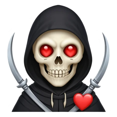 cute reaper portrait with heart eyes  sticker