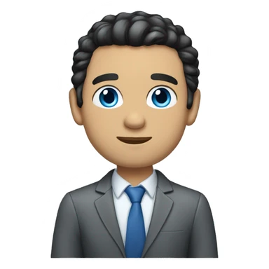 30 year old man, caucasian, black hair, blue eyes, blazer, t-shirt, full body sticker