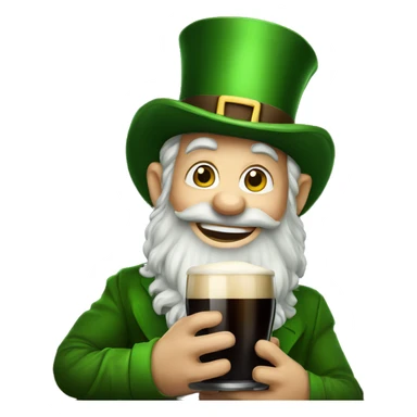 leprechaun with Guinness in hand sticker