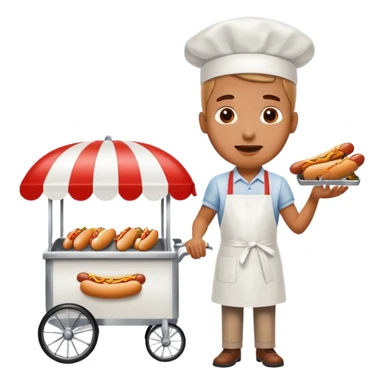 hotdog seller in New York with cart sticker