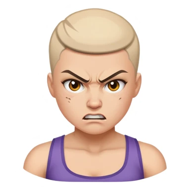 angry feminist fighter with half shaved hair sticker