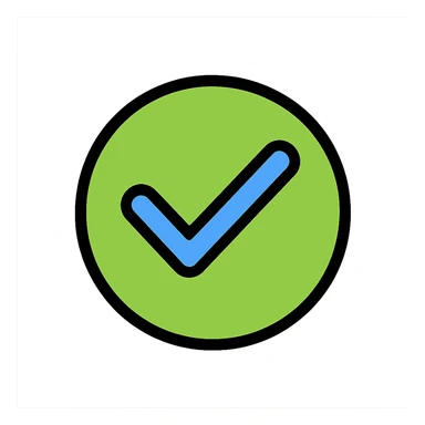 a simple and clear symbol representing 'yes', positive and affirmative, suitable for branding, modern style sticker