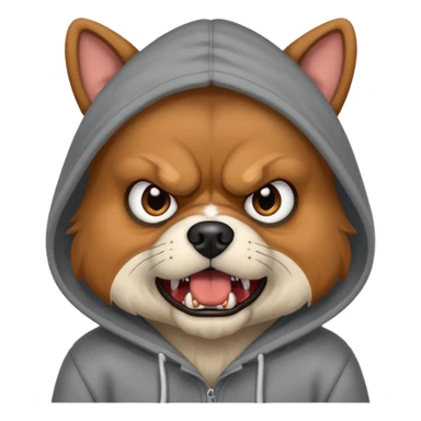 Angry dog with hoodie sticker