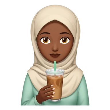 Indian Muslim women holding iced chai  sticker