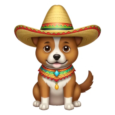 dog wearing a sombrero sticker