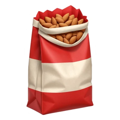 roasted almonds in red and white paperbag sticker