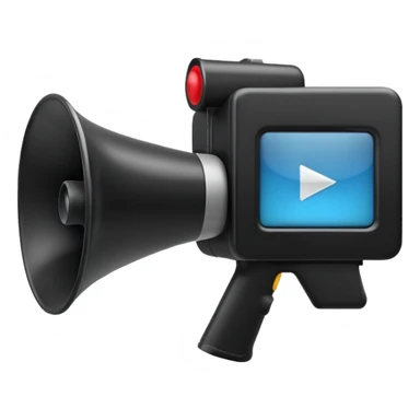 megaphone with a video sticker