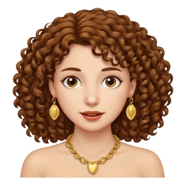 Female with Gold Necklace, fair skin,curly hair, different expressions. sticker