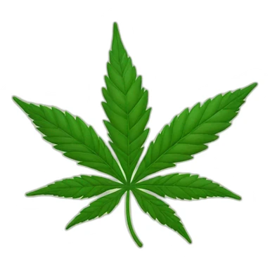 marijuana leaf, happy face emoji in the left bottom corner sticker