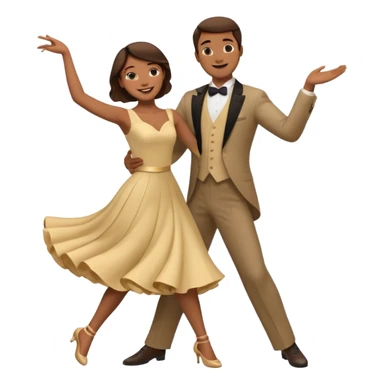 a couple dancing like in lalaland sticker