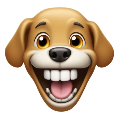 Dog laughing emoji sticker