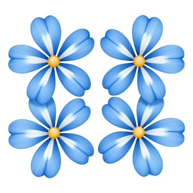 Blue white flowers sticker
