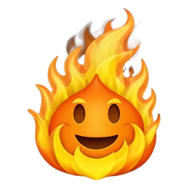 el simbolo de fuego como dibujito animado que tenga en la mano un telefono sticker