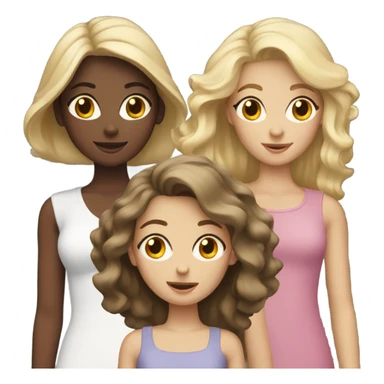 2blonde girls and 1 brunette girl sticker