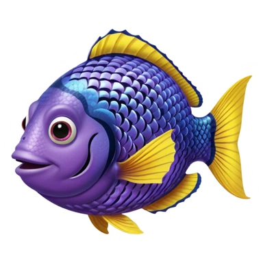 GURGLE FISH FROM FINDING NEMO PURPLE AND YELLOW GRAMMA FISH sticker