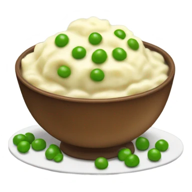bowl of mashed potatoes with gravy and peas sticker