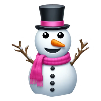 snowman with pink accessories sticker