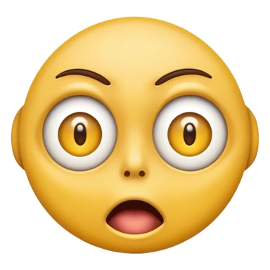 Eye twitch emoji. Standard yellow emoji face. One eye half open in a twitch way. Mouth in a shocked expression  sticker