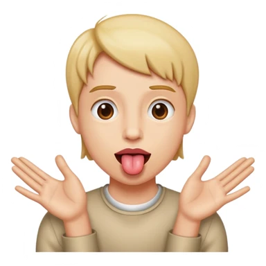 Tongue out with hands on the side￼ sticker