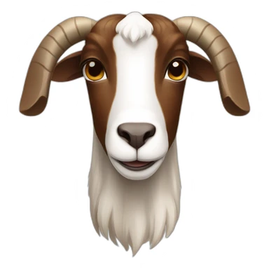 Boer goat, goat with floppy ears, no horns, brown and white fur sticker