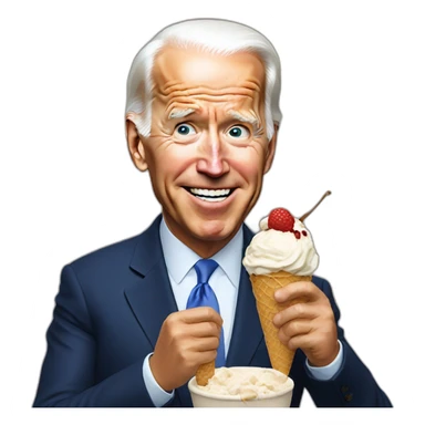 Joe Biden eating ice cream  sticker