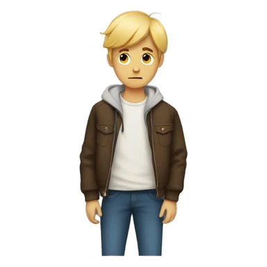 A boy standing Alone With broken heart sticker