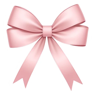 Single-loop thin and elongated ribbon bow, light pink, no double loops, minimalistic, elegant, sleek and slender sticker