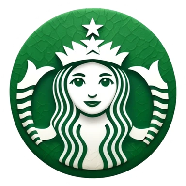 Star colored starbucks green, no face sticker