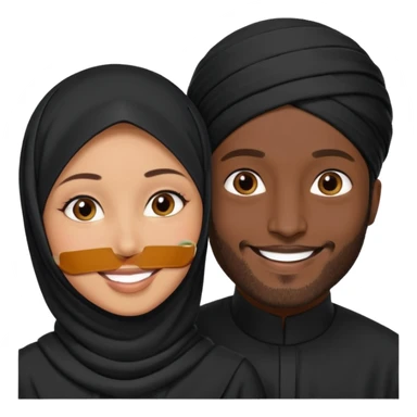 Mixed hijabi wife only  black husband black   sticker