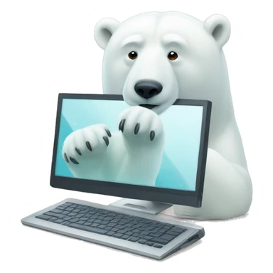 Polar Bear on Computer sticker