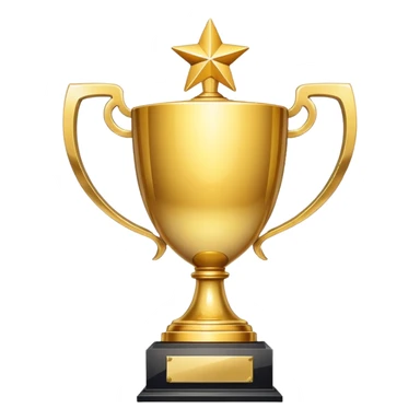 Victory trophy with golden shine sticker