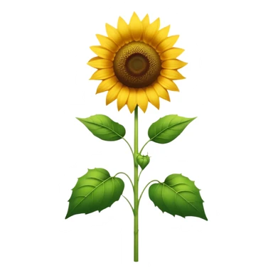 Cinematic Realistic Sunflower Emoji, Tall and bright, with a large, golden-yellow blossom facing the sun, its broad, textured petals surrounding a dark center. The sturdy green stalks and leaves frame the vibrant flower, while a gentle breeze causes the petals to sway. Soft glowing outline, capturing the essence of sunshine and warmth in a cheerful, towering sunflower! sticker