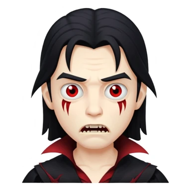 sad face vampire boy long hair
 sticker
