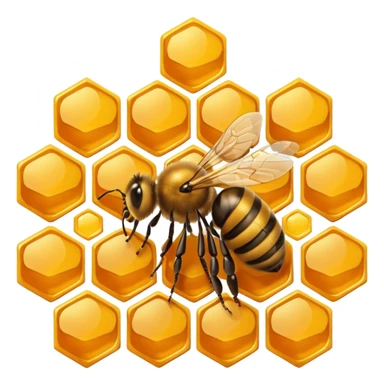 honeycomb with a bee sticker