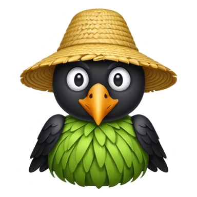 straw crow sticker