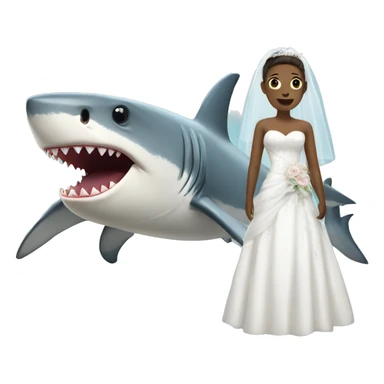 Shark with a wedding dress  sticker
