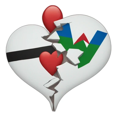 Broken heart palestine and israel sticker