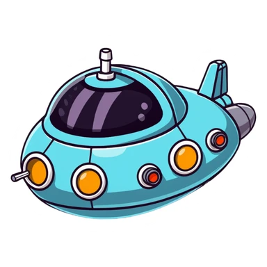 Vintage sci-fi bubble cockpit spaceship with ray guns sticker