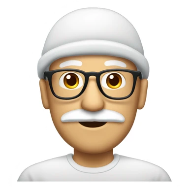 homme blanc sans cheveux avec un bonnet de neige noir des lunettes et une moustache  sticker