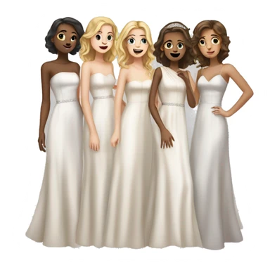 a group of white girls in prom dresses sticker
