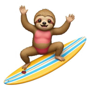 Sloth riding a surfboard  sticker