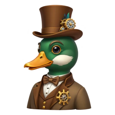 Create a steampunk mallard that has  a monocle glasses
 sticker