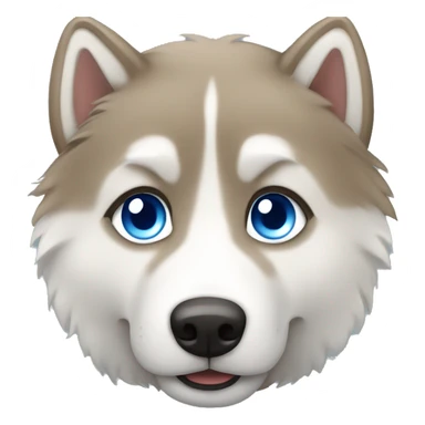 Light brown fluffy husky with blue eyes  sticker