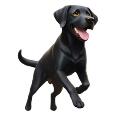 A black Labrador is running and the sun is shining brightly behind him sticker