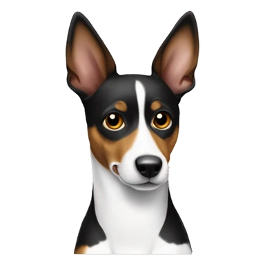 Black and white basenji with pointy ears  sticker