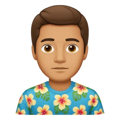 Retro 70s man face in hawaii t-shirt sticker