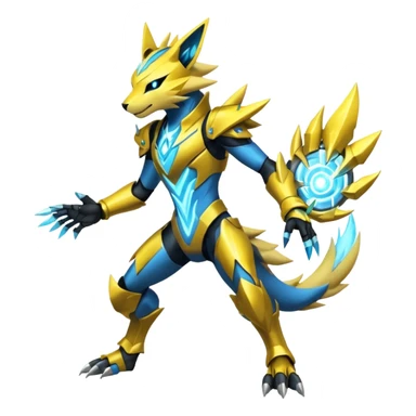 Modern Futuristic Cyber-Manectric-Zeraora-fusion (full body) sticker