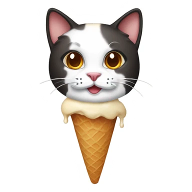 Icecream with dark calico cat sticker